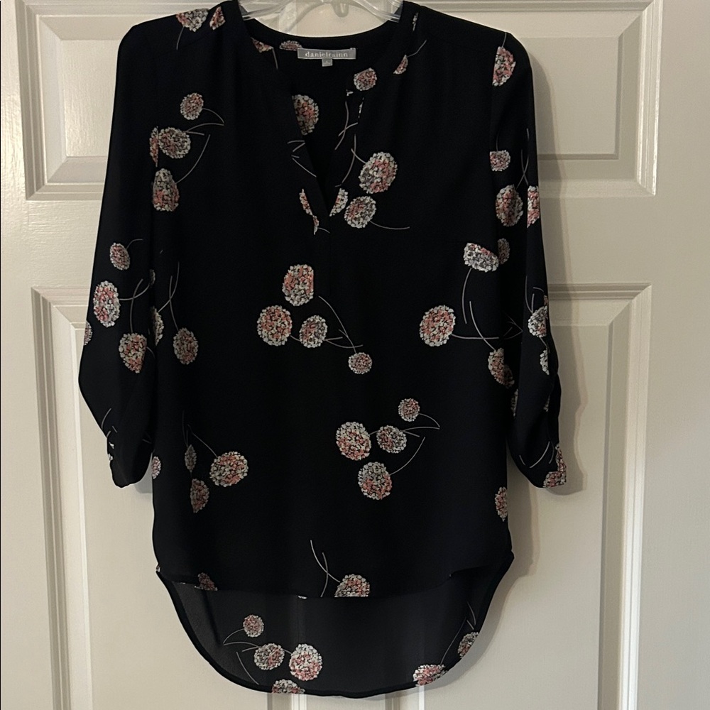 Daniel Rainn Black Floral Blouse